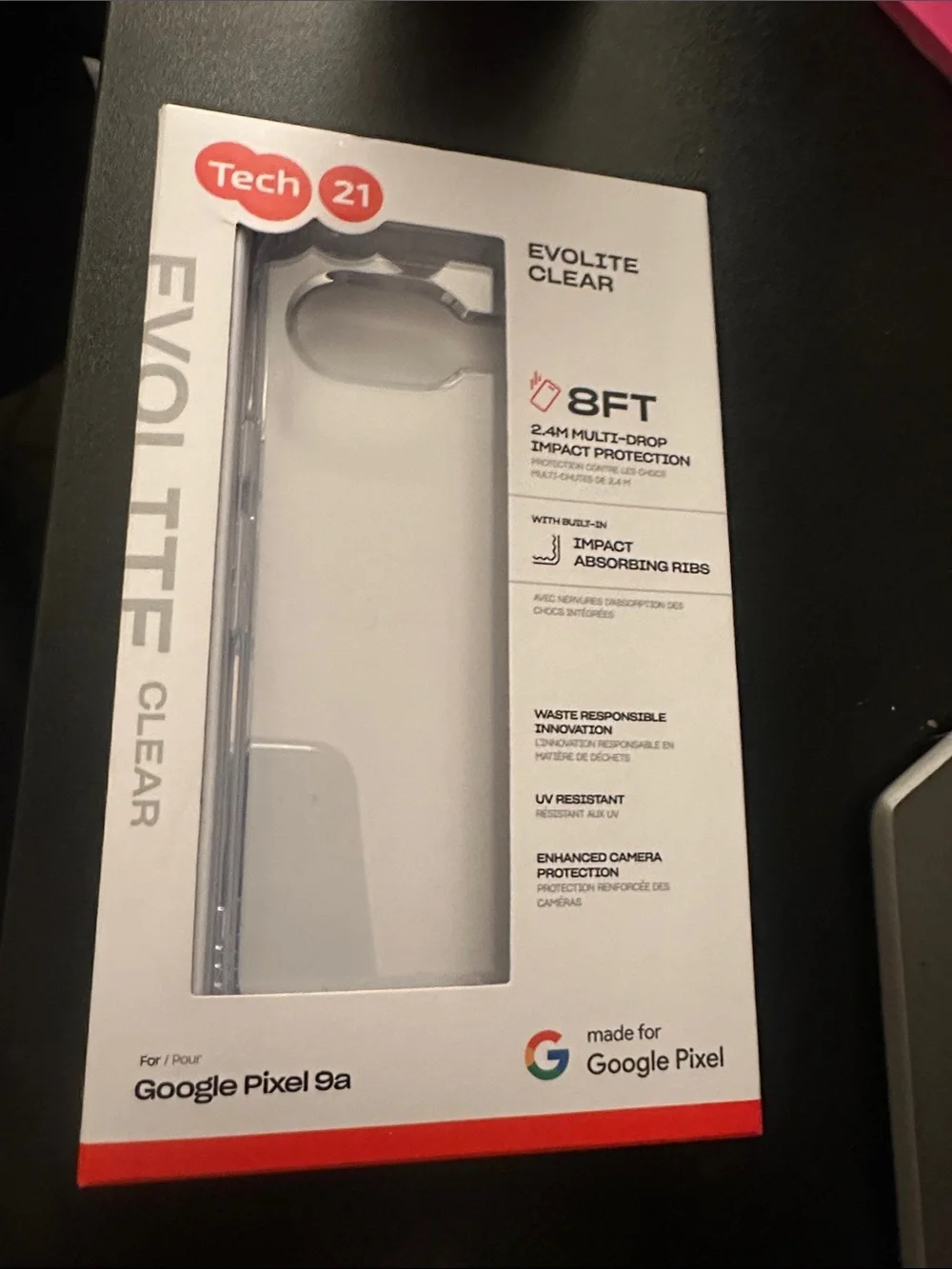 tech21 Evolite Clear Case for Google Pixel 9a - Transparent